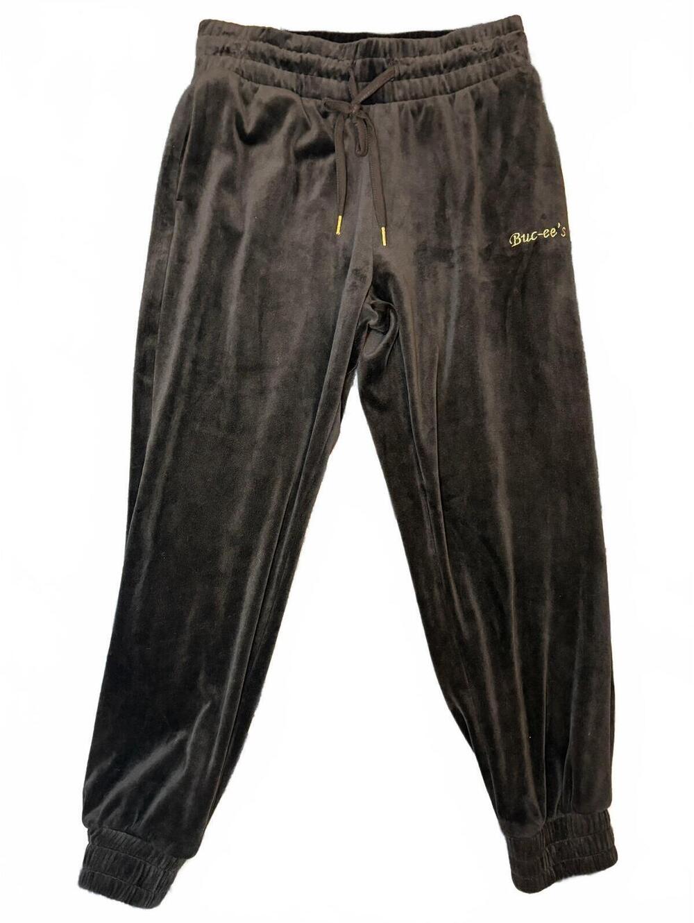 Buc-ee's Women's Medium Black Velour Velvet Jogger Sweatpants Comfy Collectible